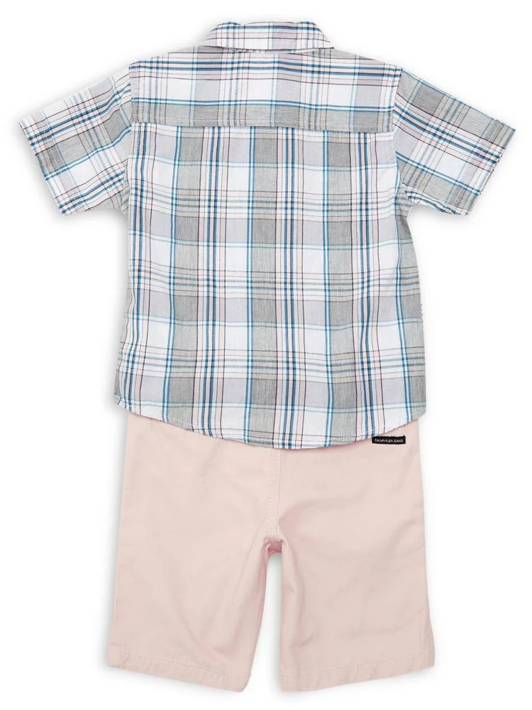 商品Calvin Klein|Little Boy's Plaid Tee 2-Piece Set,价格¥109,第2张图片详细描述