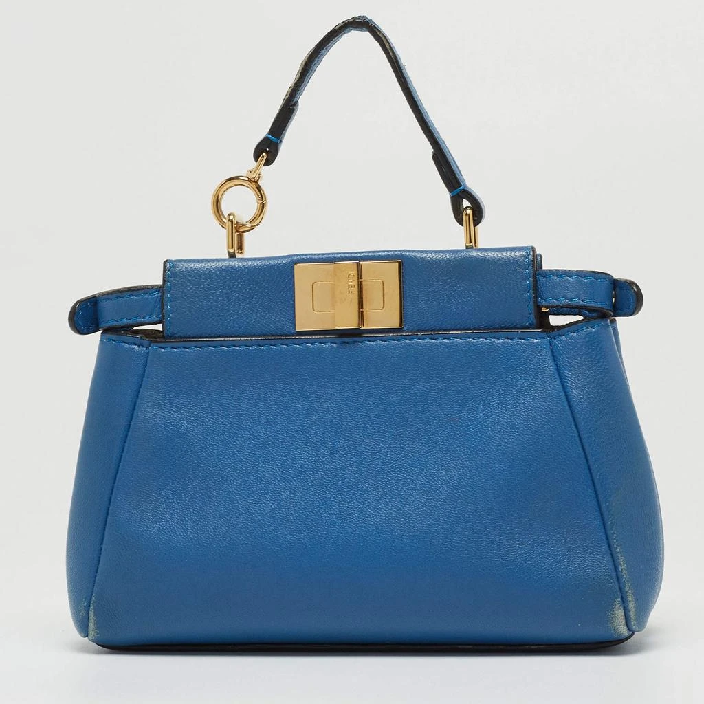 商品[二手商品] Fendi|Fendi Powdered Blue Leather Micro Peekaboo Bag,价格¥5096,第4张图片详细描述