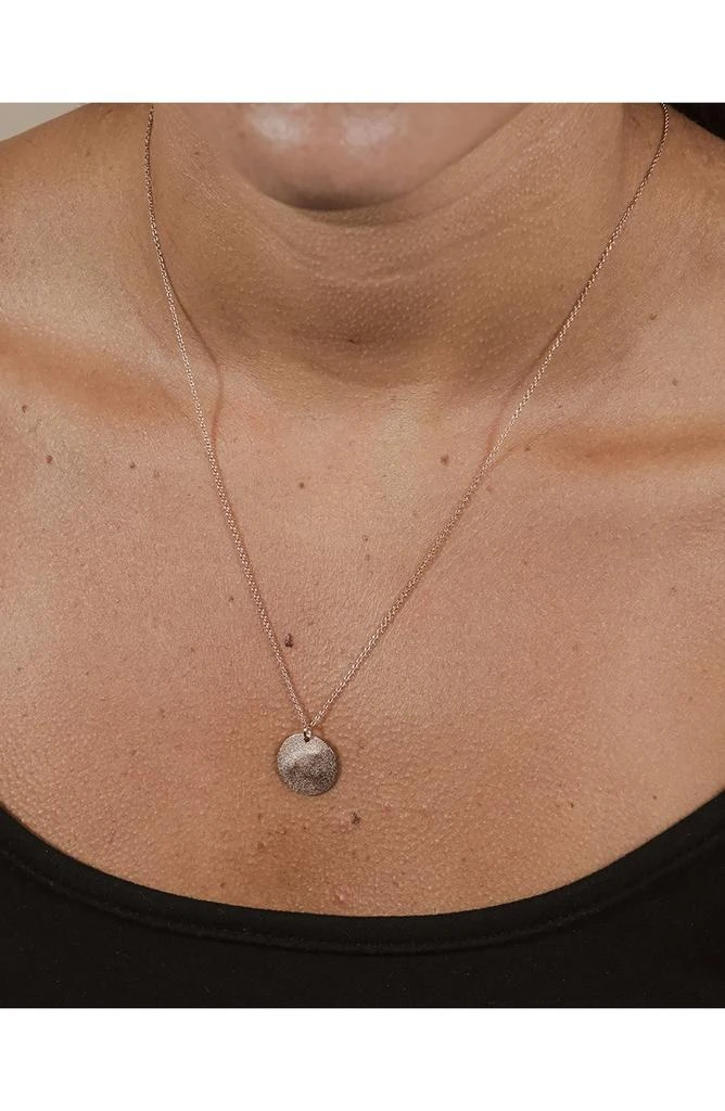 商品Sterling Forever|14K Yellow Gold Vermeil Hammered Pendant Necklace,价格¥374,第3张图片详细描述