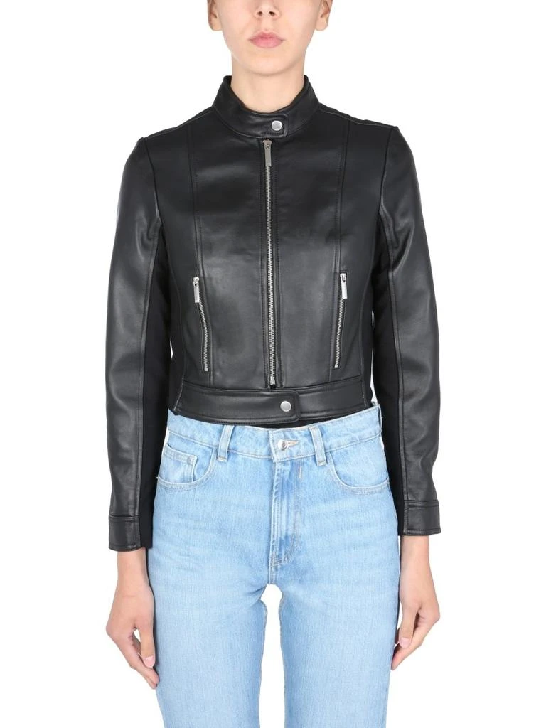 商品Michael Kors|Michael Michael Kors Cropped Leather Biker Jacket,价格¥4535,第3张图片详细描述