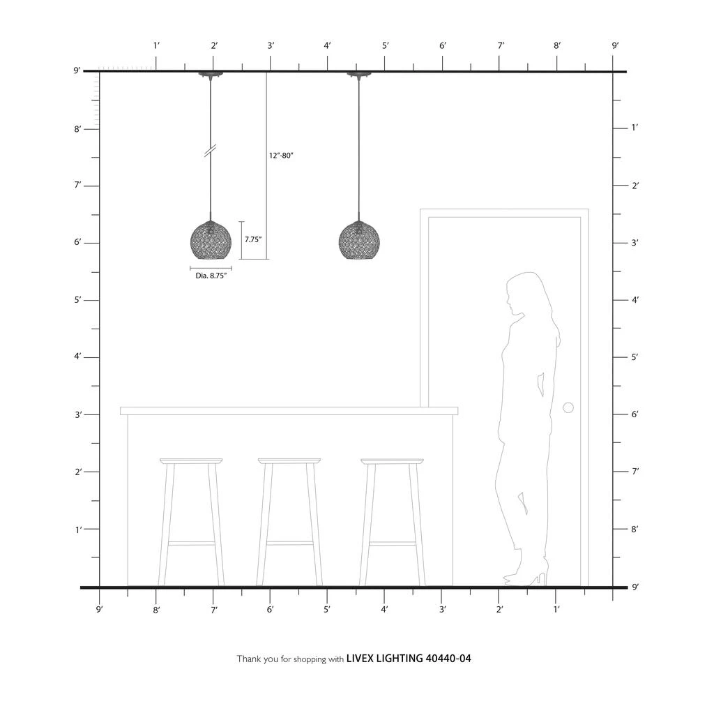 商品Livex Lighting|One Light Black Mini Pendant,价格¥967,第5张图片详细描述