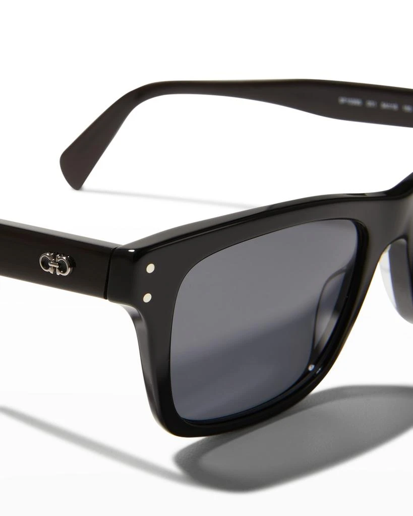 商品Salvatore Ferragamo|Men's Double Gancini Rectangle Sunglasses,价格¥2148,第4张图片详细描述