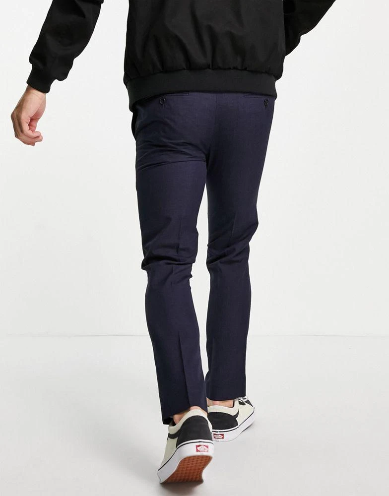 商品Burton Menswear|Burton skinny fit check suit trousers in mid blue,价格¥135,第2张图片详细描述