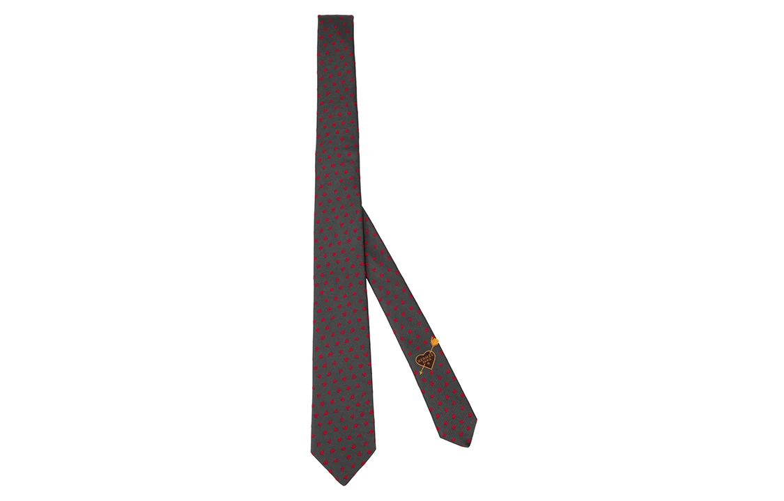 商品[国内直发] Hermes|爱马仕 爱心装饰 领带 男款 棕色,价格¥2314,第3张图片详细描述