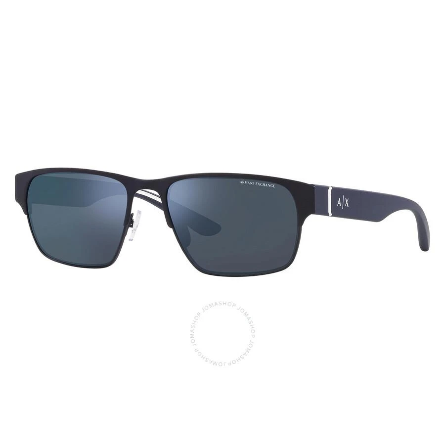 商品Armani Exchange|Blue Mirror Rectangular Men's Sunglasses AX2046S 609955 57,价格¥373,第1张图片