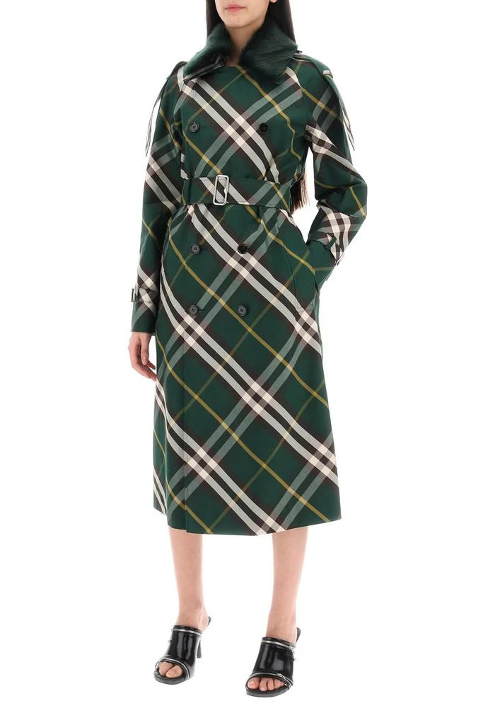 商品Burberry|kensington trench coat with check pattern,价格¥8784,第4张图片详细描述