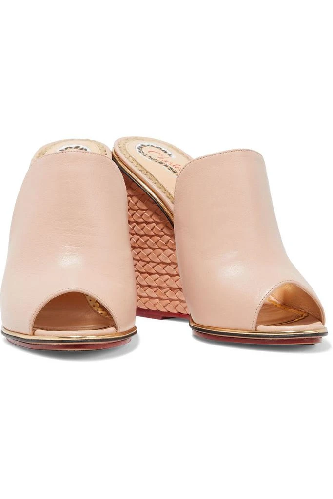 商品Charlotte Olympia|Gail leather wedge mules,价格¥1205,第2张图片详细描述