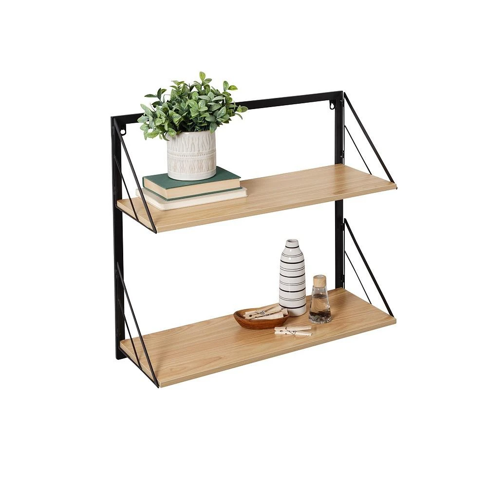 商品Honey Can Do|Modern 2 Tier Wall Mounted Shelf with Easy to Hang Design,价格¥625,第2张图片详细描述