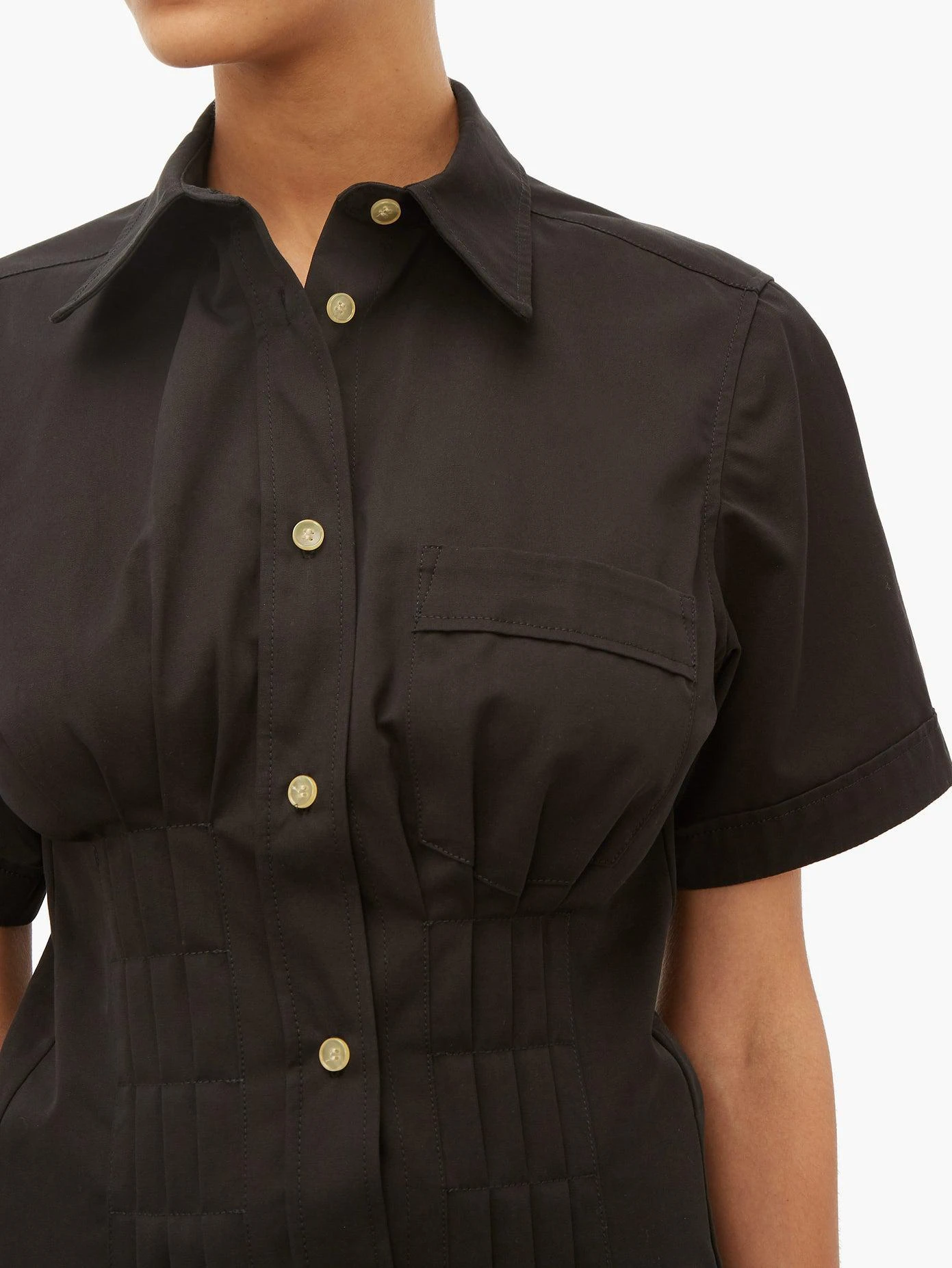 Gramy pleated cotton-canvas shirt 商品