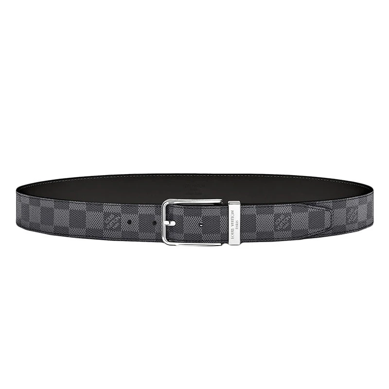 商品Louis Vuitton|预订款2-3周 路易威登 21年新款 男士黑灰色帆布棋盘35毫米腰带M9402U,价格¥3139,第1张图片