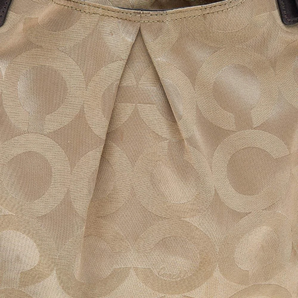 商品[二手商品] Coach|Coach Beige/Brown Signature Op Art Canvas and Leather Maggie Shoulder Bag,价格¥854,第5张图片详细描述