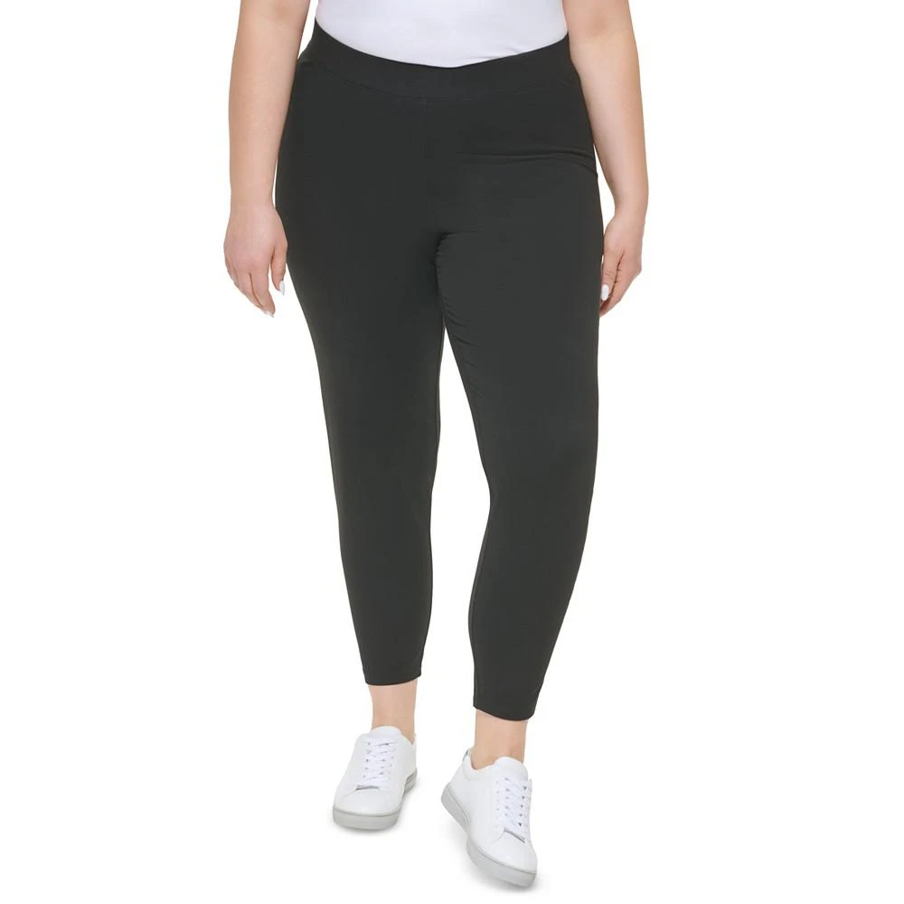 商品Calvin Klein|Trendy Plus Size High-Waist Logo Leggings,价格¥156,第1张图片