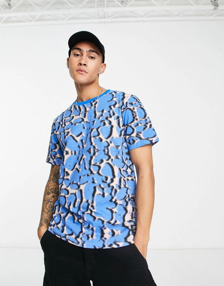 商品WeSC|WESC pattern t-shirt in blue,价格¥116,第4张图片详细描述