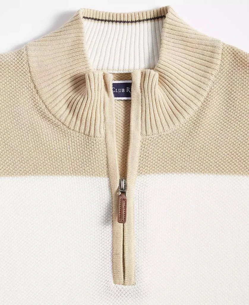 商品Club Room|Men's Bold Stripe Quarter-Zip Sweater, Created for Macy's,价格¥124,第3张图片详细描述