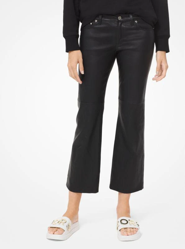 商品Michael Kors|Izzy Leather Cropped Flared Pants,价格¥557,第1张图片