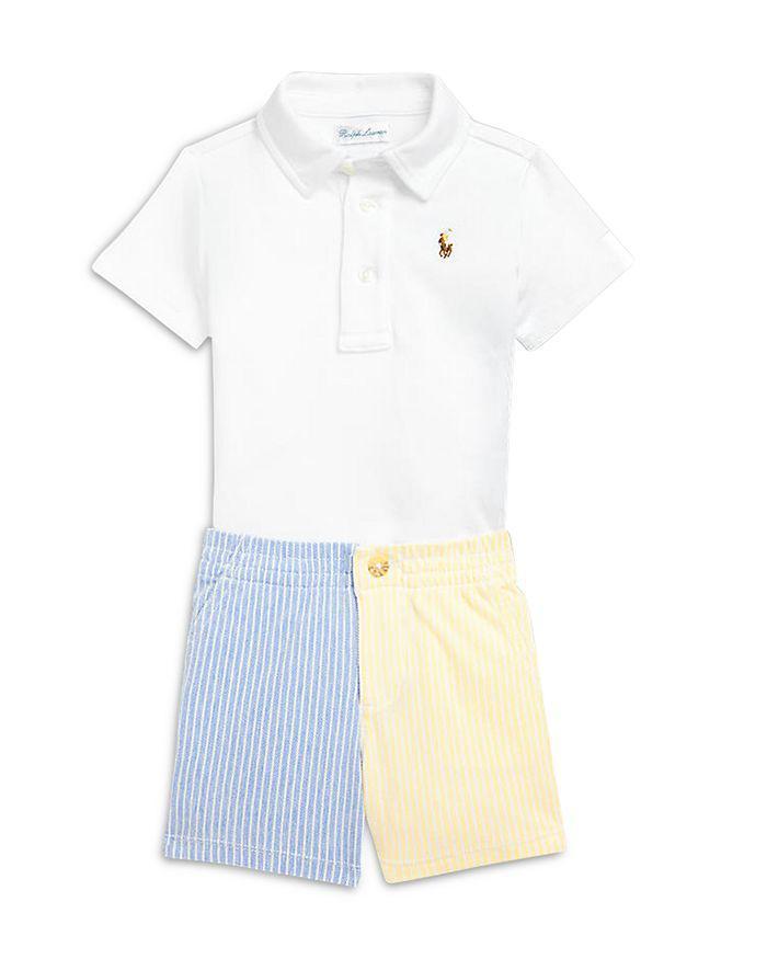 商品Ralph Lauren|Boys' Soft Cotton Polo Shirt & Mesh Shorts Set - Baby,价格¥486,第3张图片详细描述
