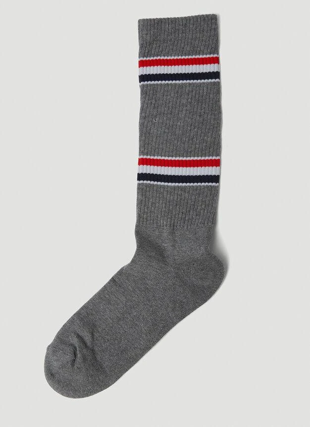 商品Thom Browne|Hector Mid Calf Socks in Grey,价格¥596,第3张图片详细描述