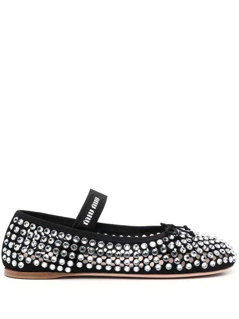 商品Miu Miu|MIU MIU crystal-embellished ballerina shoes,价格¥9977,第1张图片