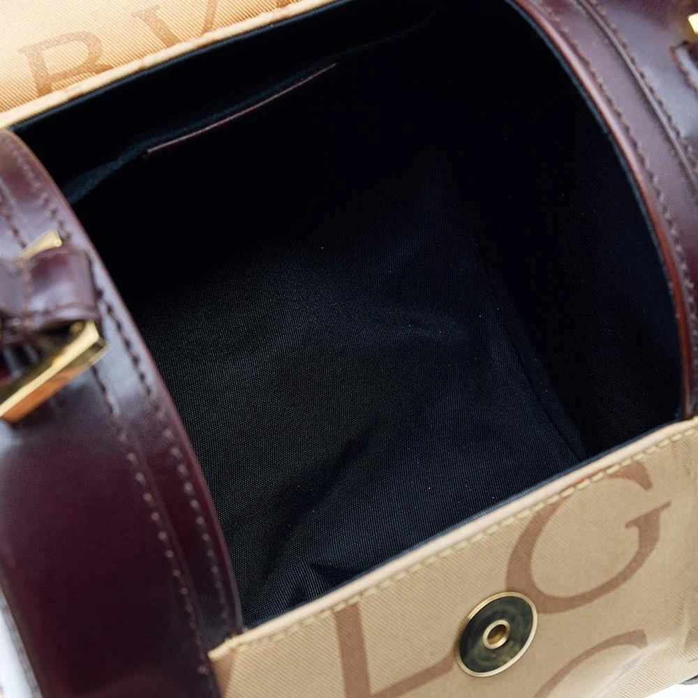 Bvlgari Beige/Brown Canvas And Leather Cylinder Bag 商品