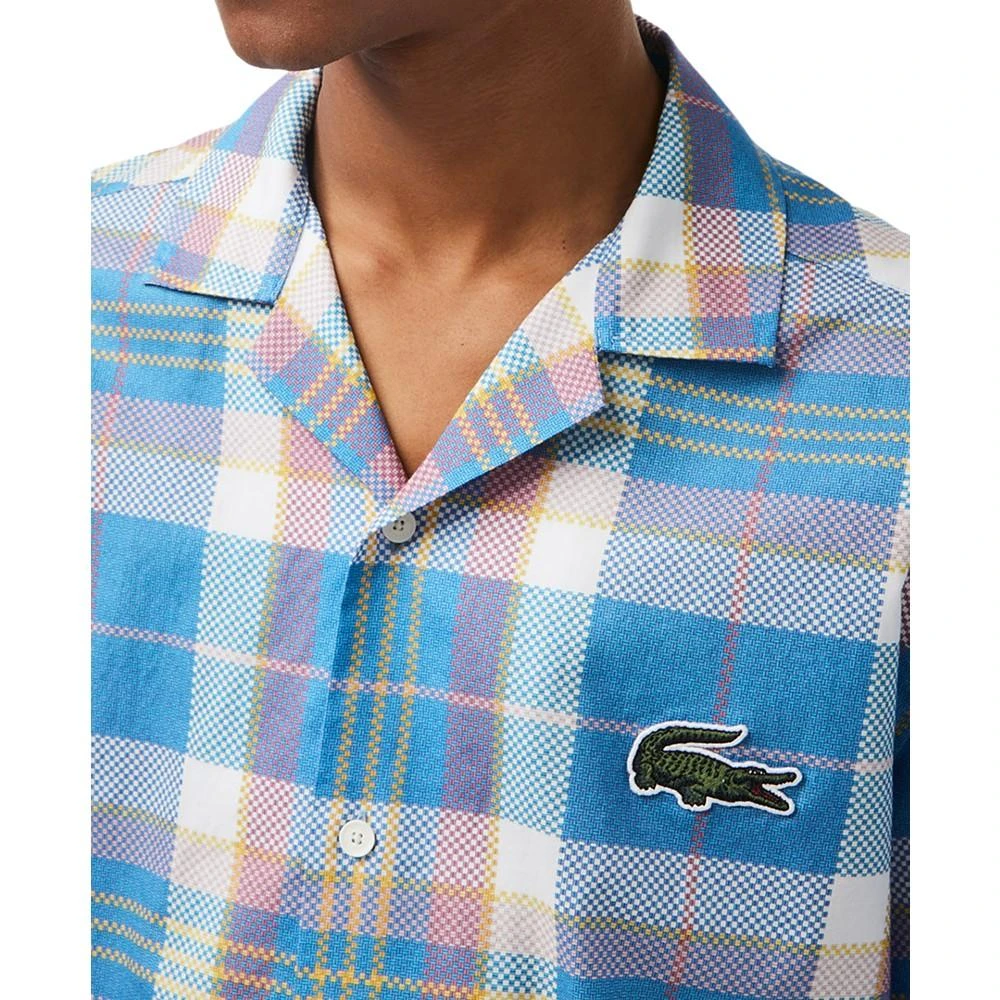 商品Lacoste|Men's Heritage Relaxed-Fit Short-Sleeve Plaid Shirt,价格¥379,第3张图片详细描述