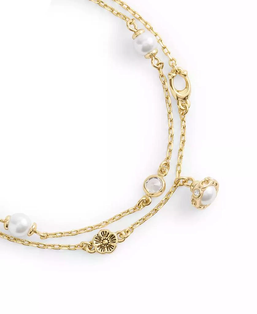 商品Coach|Faux Stone Signature Heritage Cultivated Pearl Charm Double Strand Bracelet,价格¥748,第3张图片详细描述