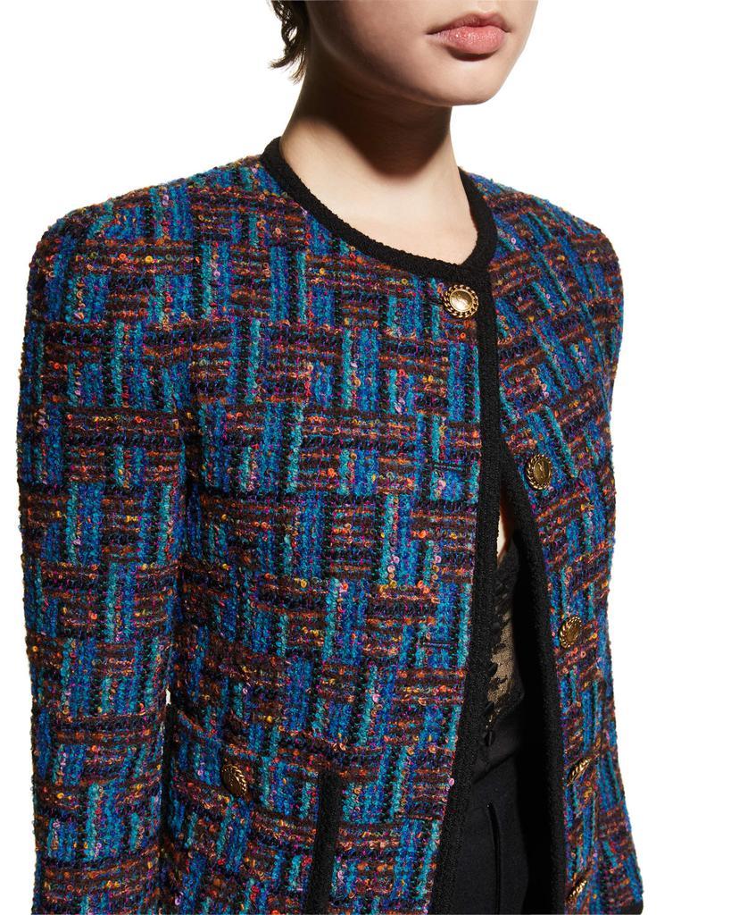 商品Yves Saint Laurent|Contrast-Trim Collarless Tweed Jacket,价格¥34313,第7张图片详细描述