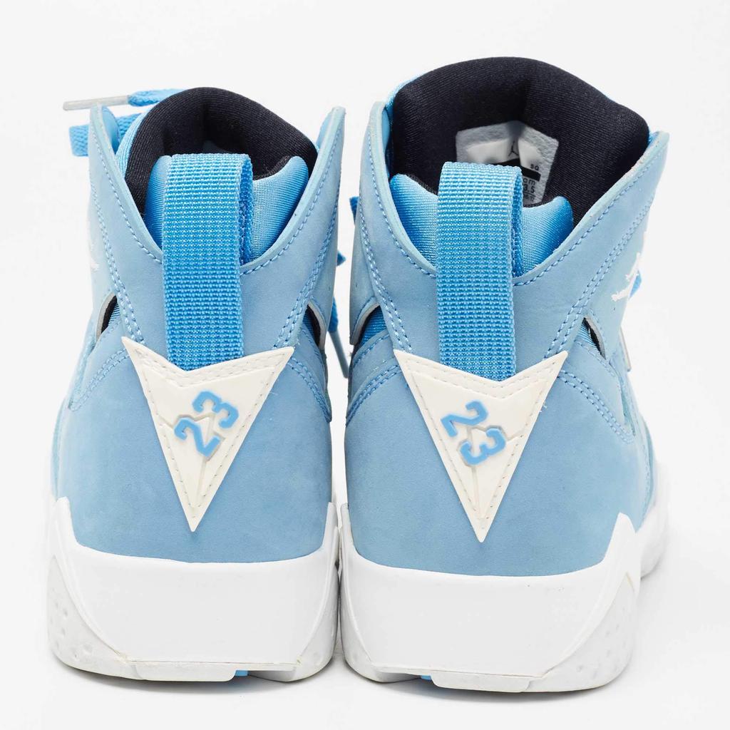 商品[二手商品] Jordan|Jordan Blue Nubuck Leather Air Jordan 7 Retro Pantone High Top Sneakers Size 37.5,价格¥2363,第7张图片详细描述