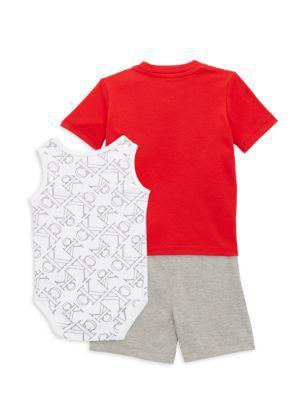 商品Calvin Klein|Baby Boy’s 3-Piece Bodysuit, T-Shirt & Shorts Set,价格¥111,第4张图片详细描述