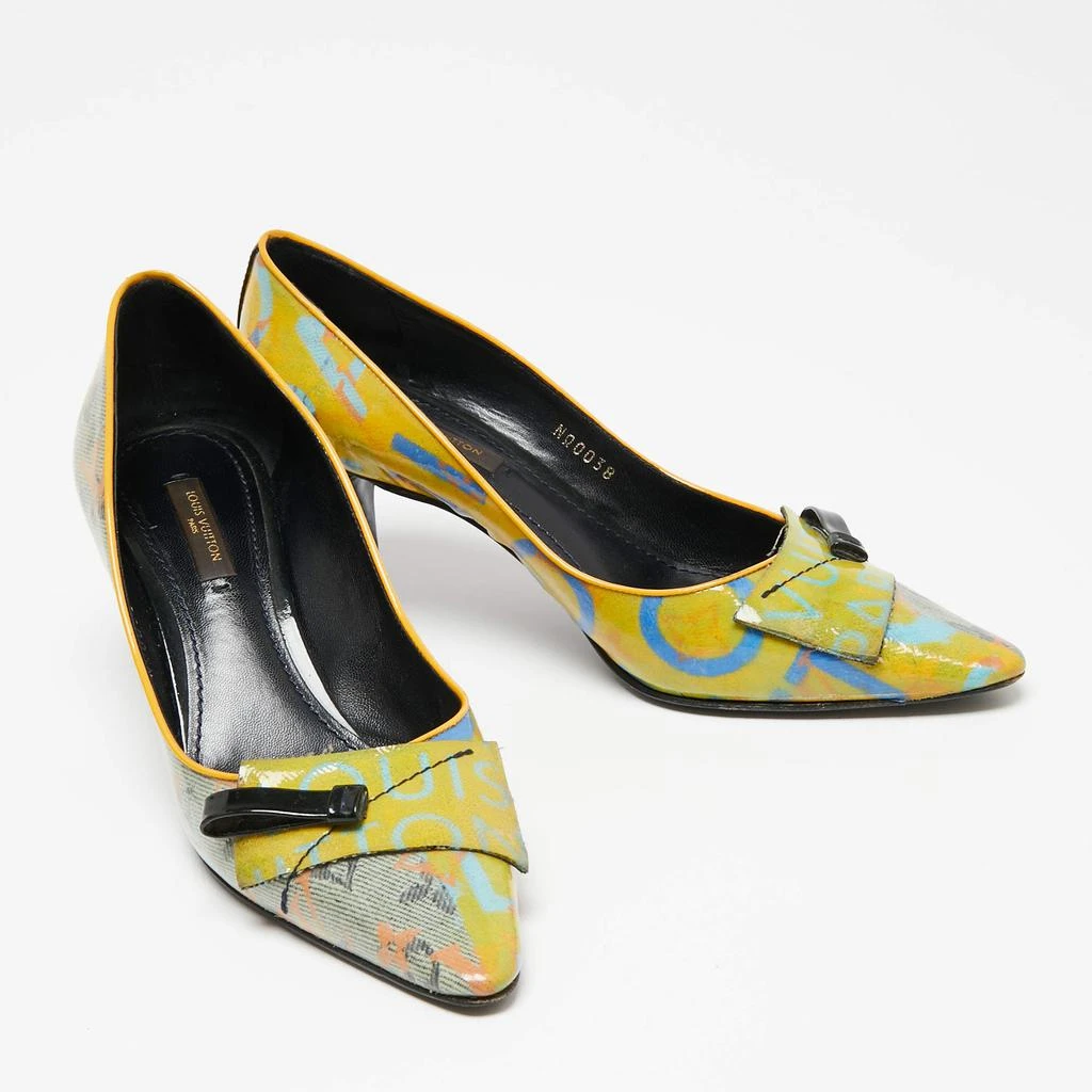 商品[二手商品] Louis Vuitton|Louis Vuitton Multicolor Monogram Coated Denim Richard Prince Flash Pulp Pointed Toe Pumps Size 37.5,价格¥2268,第4张图片详细描述