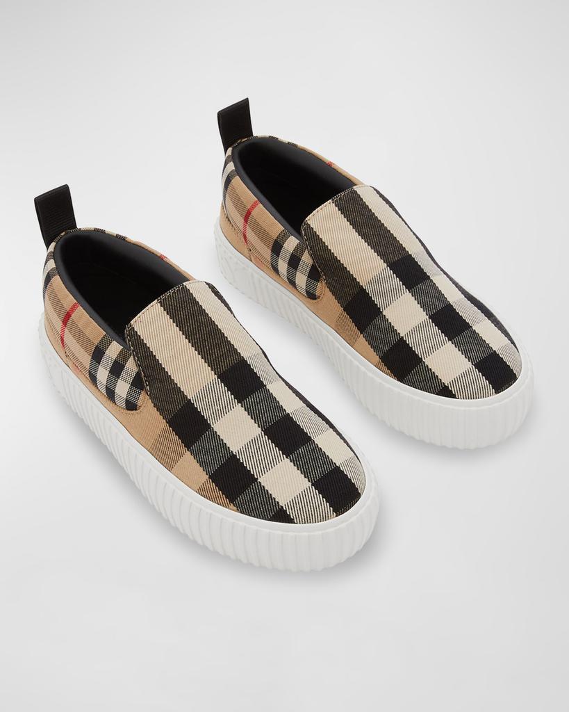 商品Burberry|Kid's Andrew Check Slip-On Sneakers, Toddlers/Kids,价格¥2537,第5张图片详细描述