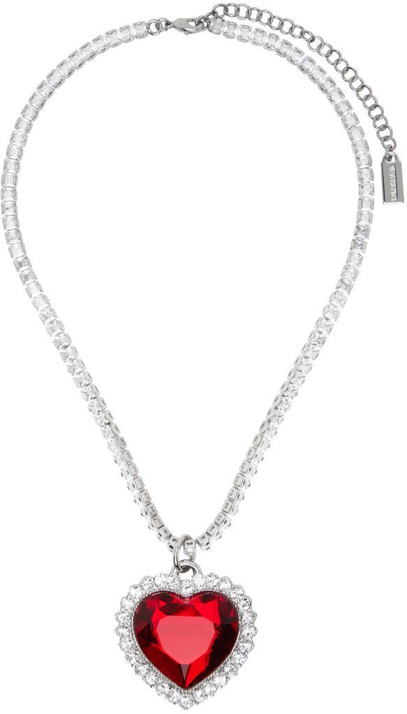 商品Vetements|Silver & Red Crystal Heart Necklace,价格¥4190,第1张图片
