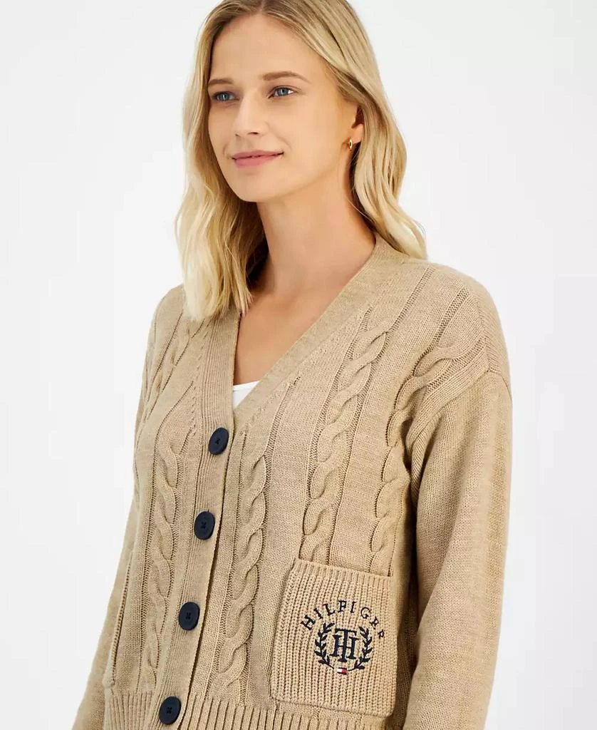 商品Tommy Hilfiger|Women's Cable Knit Front Button Cardigan,价格¥340,第3张图片详细描述