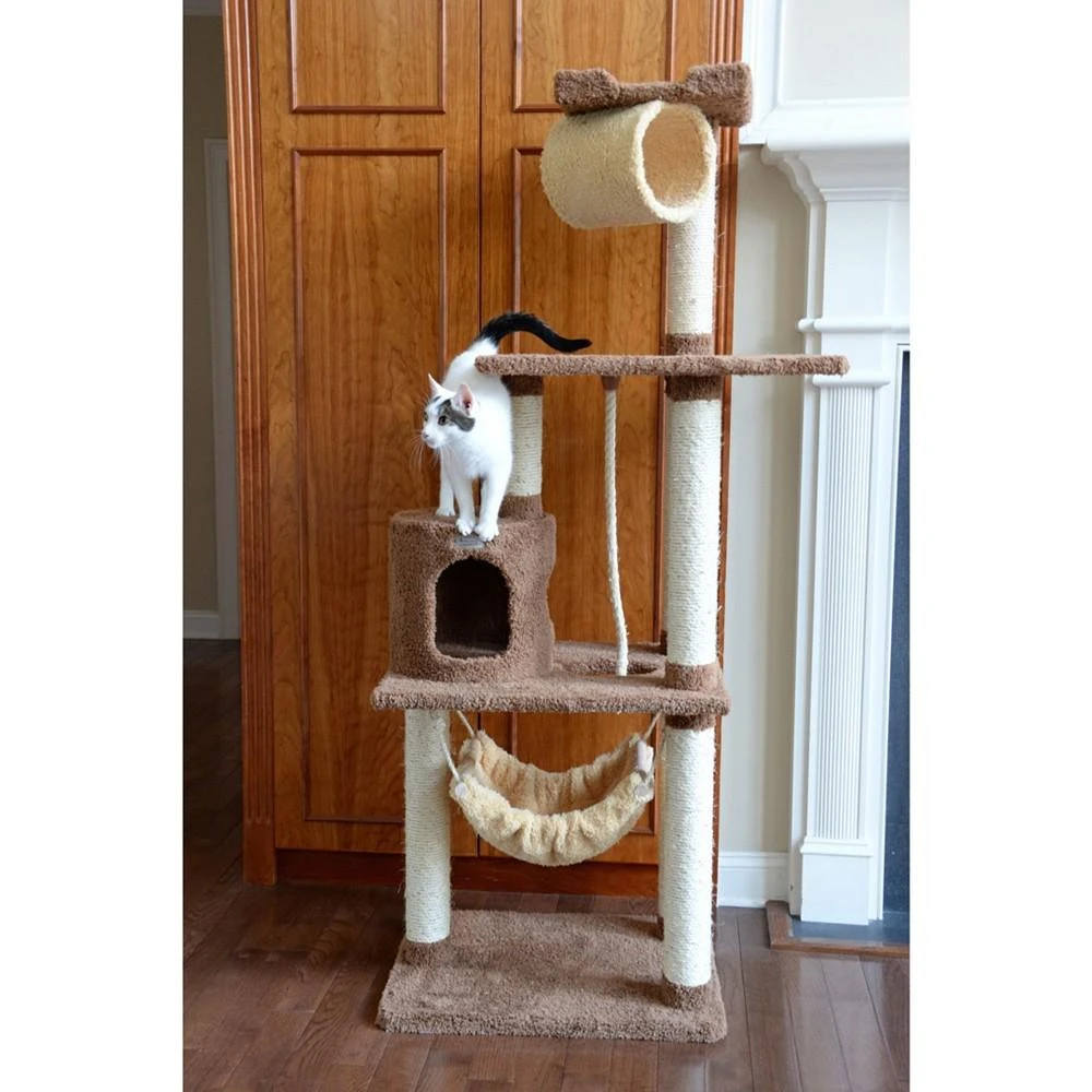商品Armarkat|70" Real Wood Cat Tree With Scratch Posts & Hammock,价格¥1496,第2张图片详细描述