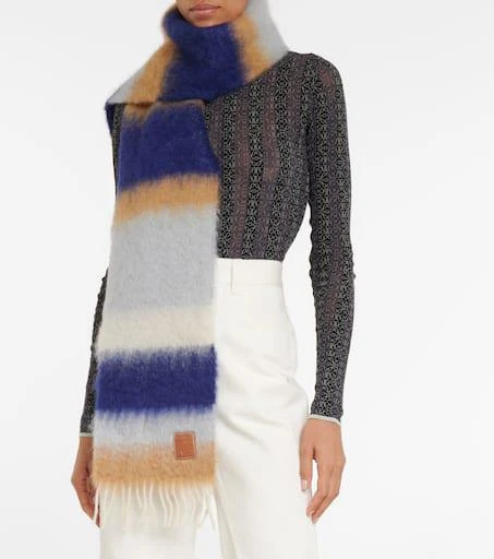 商品Loewe|Striped mohair and wool scarf,价格¥2343,第2张图片详细描述