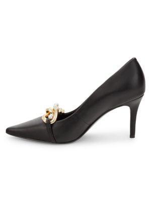 商品Karl Lagerfeld Paris|Shea Curb Link Leather Pumps,价格¥675,第4张图片详细描述