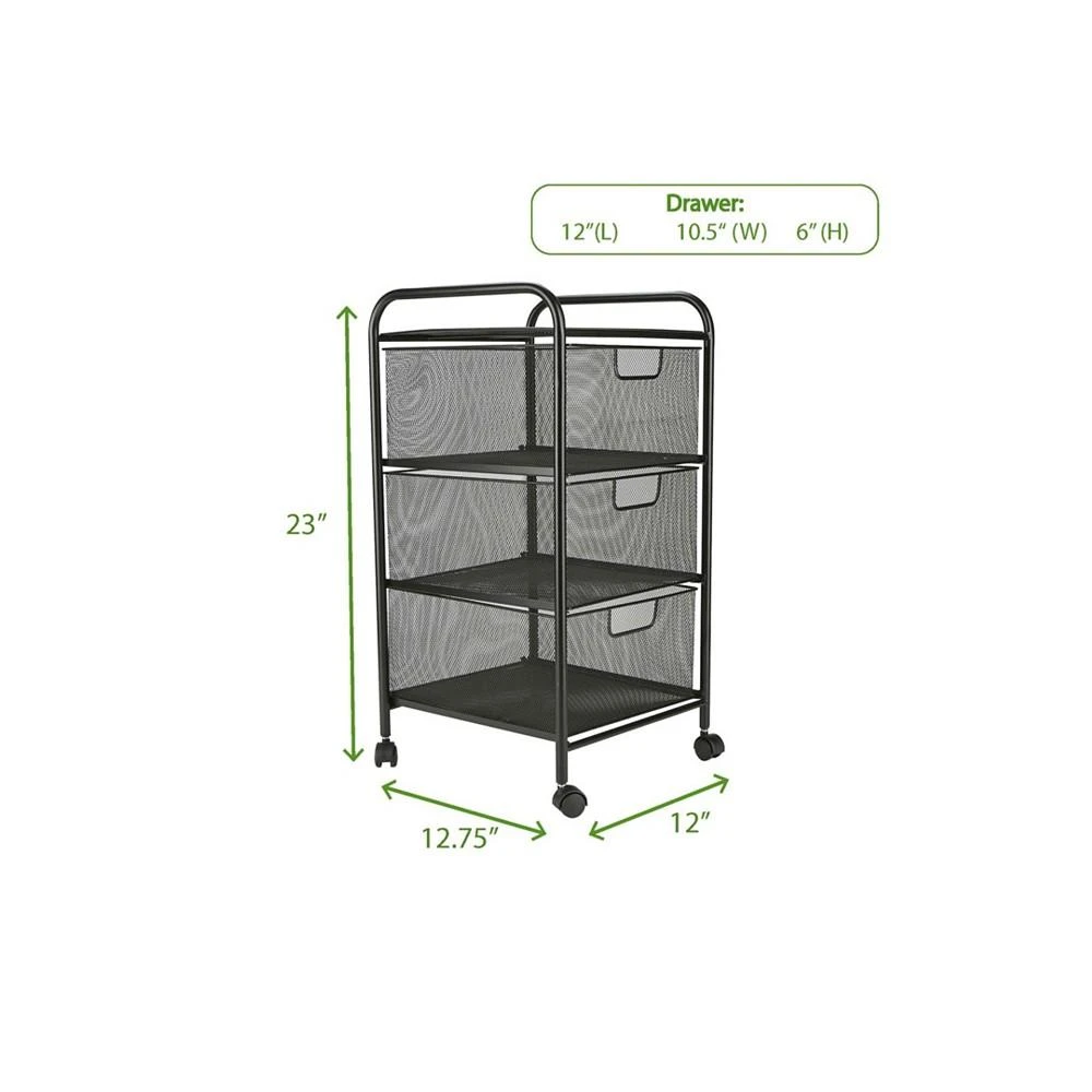 3 Drawer Rolling Storage Utility Cart 商品