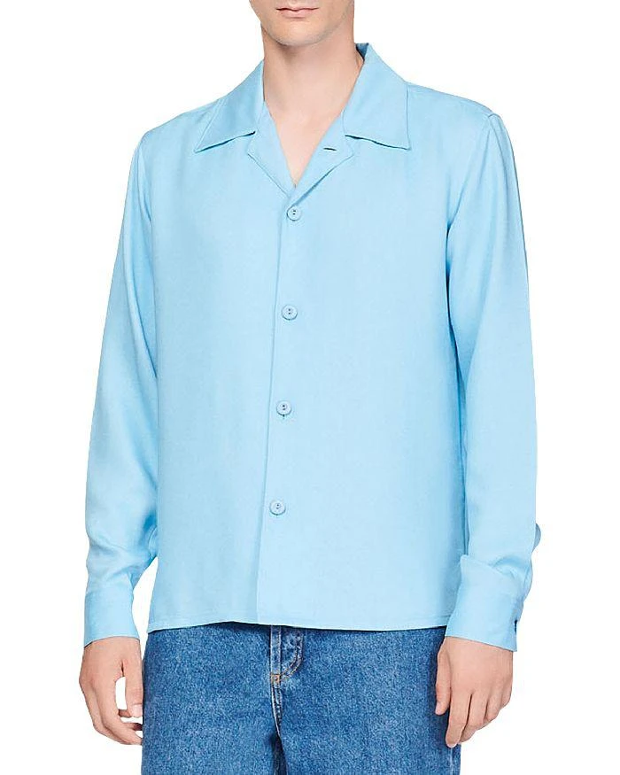 商品Sandro|Jill Solid Button Down Camp Shirt,价格¥1277,第1张图片