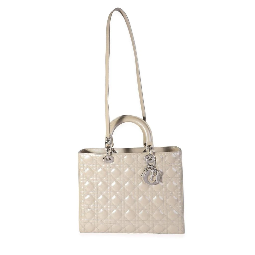 商品[二手商品] Dior|Dior Grey Cannage Patent Calfskin Leather Large Lady Dior Tote Bag ,价格¥20690,第5张图片详细描述