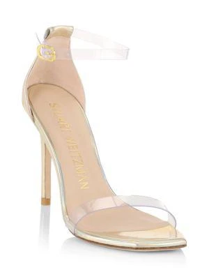 商品Stuart Weitzman|Nudistcurve Holographic Leather & PVC Sandals,价格¥949,第2张图片详细描述