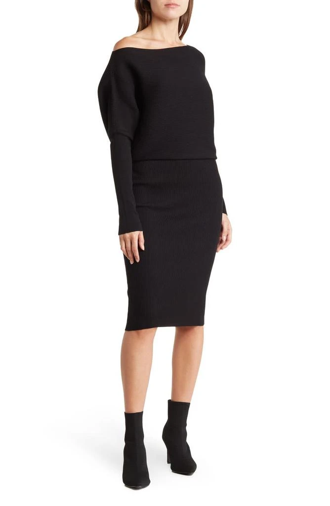 商品Love by Design|Blair Ottoman Off the Shoulder Long Sleeve Sweater Dress,价格¥242,第1张图片