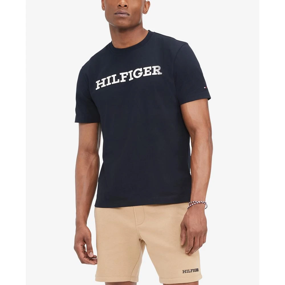 商品Tommy Hilfiger|Men's Regular-Fit Embroidered Monotype Logo Graphic T-Shirt,价格¥314,第4张图片详细描述