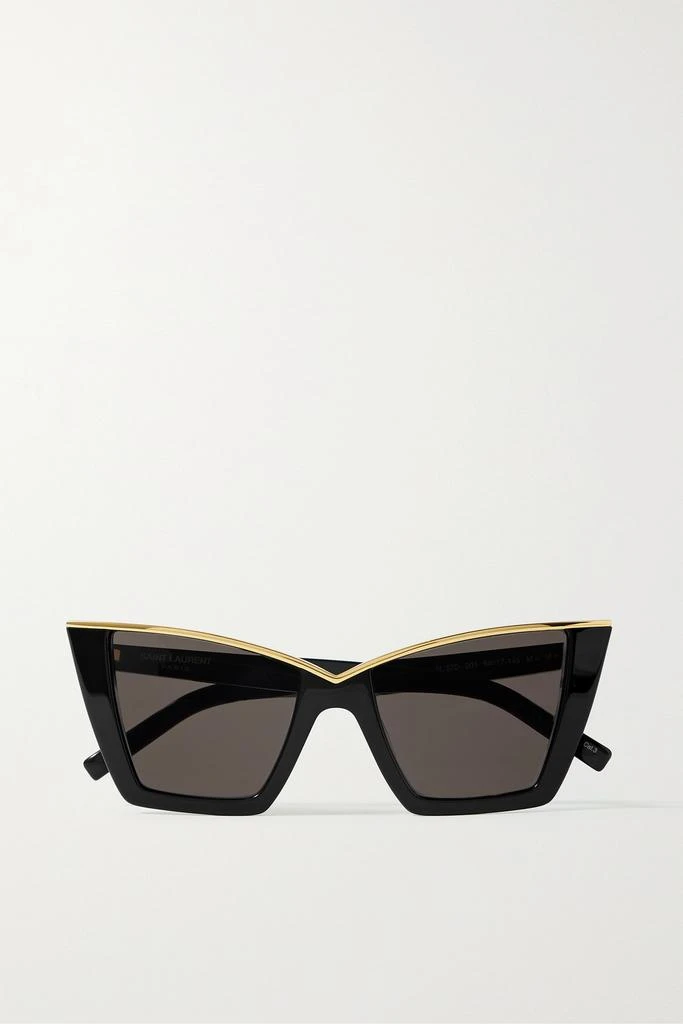 商品Yves Saint Laurent|板材金色金属猫眼太阳镜,价格¥3650,第1张图片