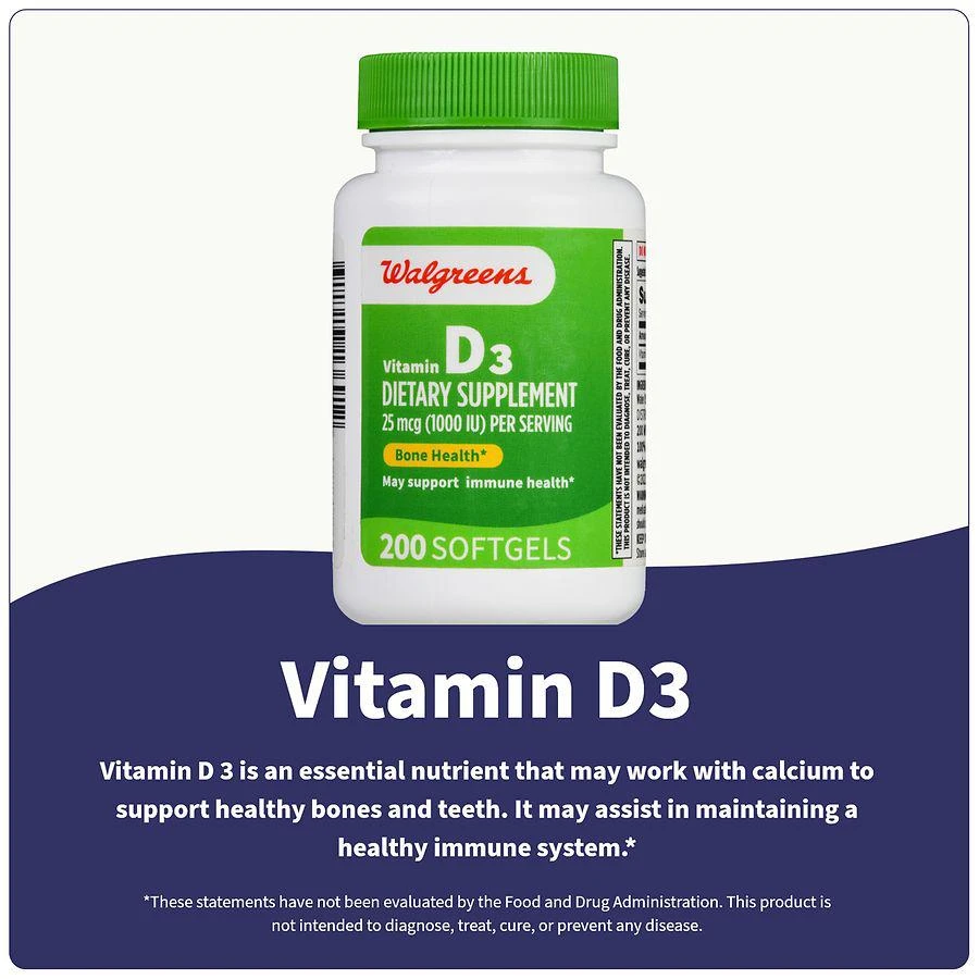 Vitamin D3 25 mcg (1000 IU) Softgels 商品