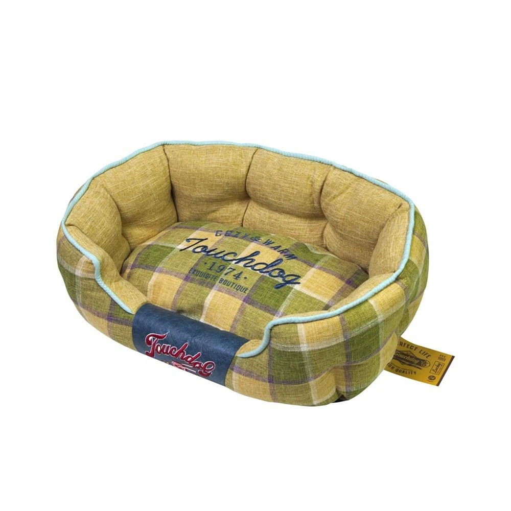 商品Touchdog|'Archi-Checked' Designer Plaid Oval Dog Bed Large,价格¥610,第5张图片详细描述