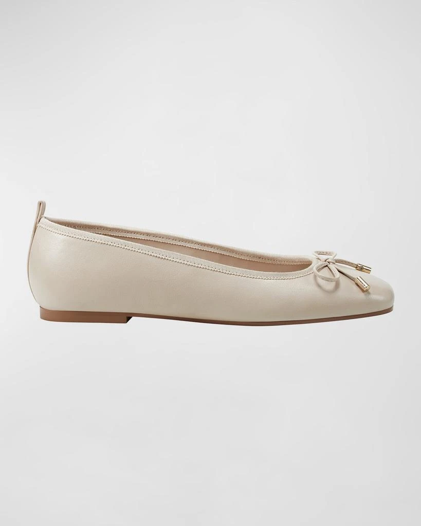 商品Marc Fisher|Ubet Leather Bow Ballerina Flats,价格¥932,第1张图片