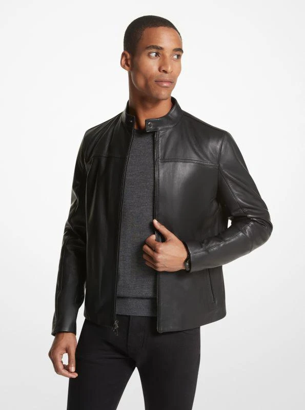 商品Michael Kors|Leather Racer Jacket,价格¥3021,第1张图片