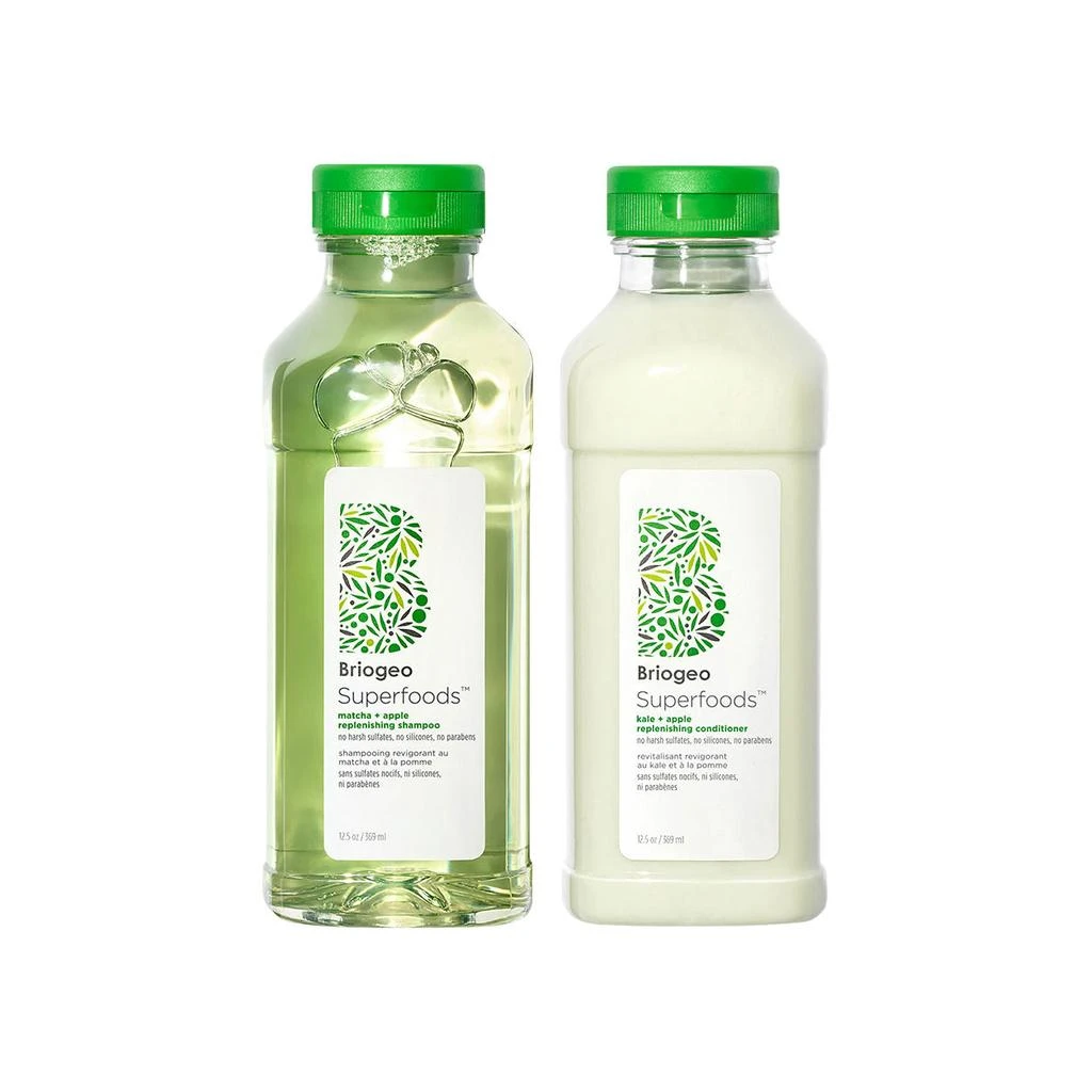 商品Briogeo|Superfoods Kale, Apple, Matcha and Apple Replenishing Shampoo and Conditioner Duo,价格¥392,第2张图片详细描述