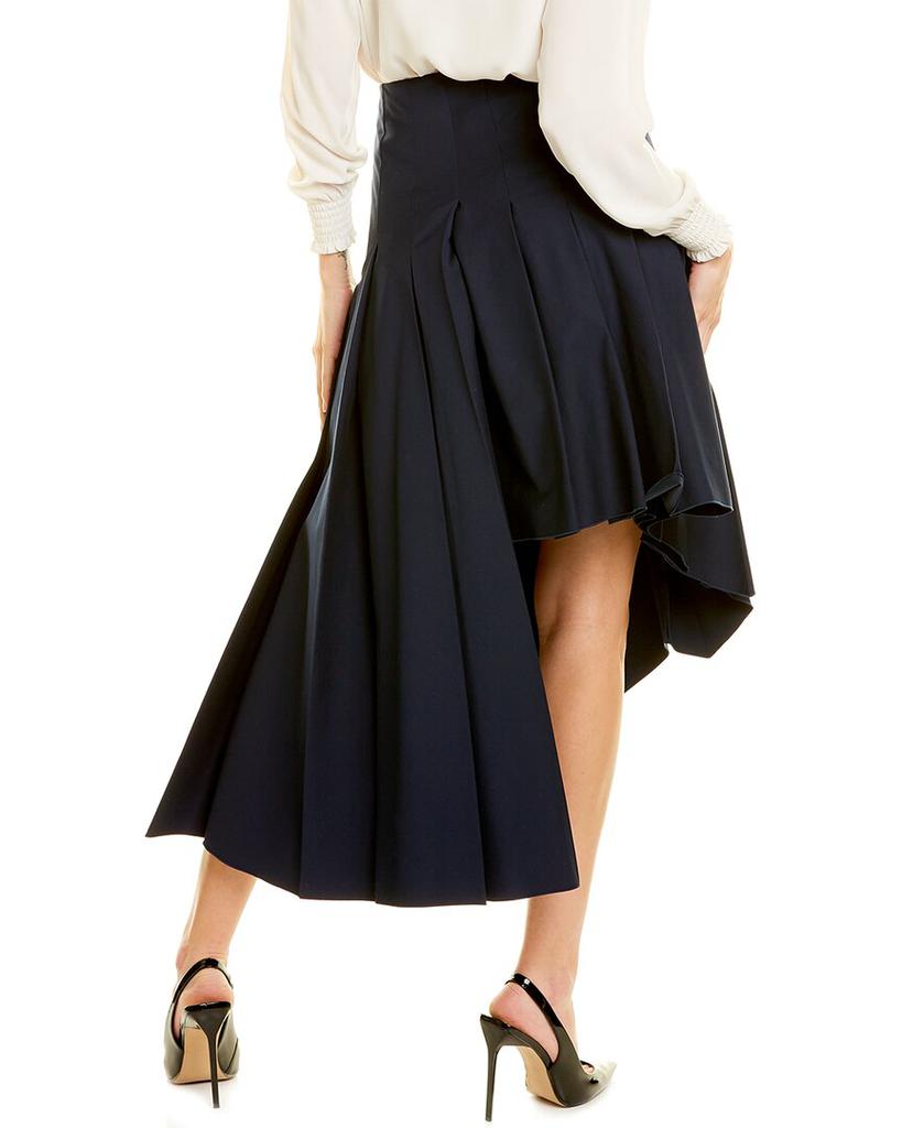 St. John Asymmetrical Sateen Midi Skirt商品第2张图片规格展示