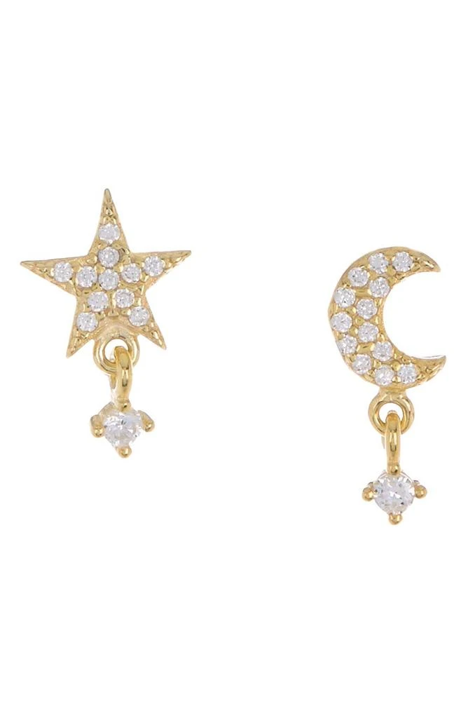 商品Argento Vivo Sterling Silver|18K Gold Plated Sterling Silver CZ Pave Stud & Drop Earrings,价格¥83,第1张图片