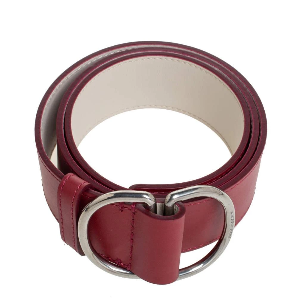 商品Burberry|Burberry Wine Red/Ivory Leather Double D Ring Reversible Belt S,价格¥1768,第4张图片详细描述